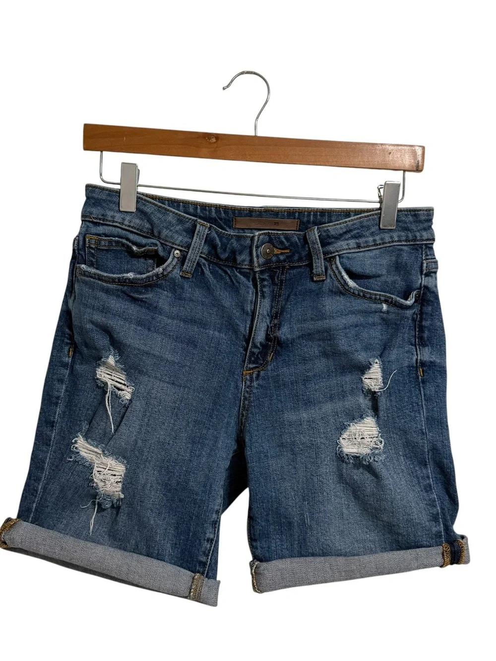 Joes Jeans distressed Bermuda Denim Jean Shorts in Giata Blue size 29